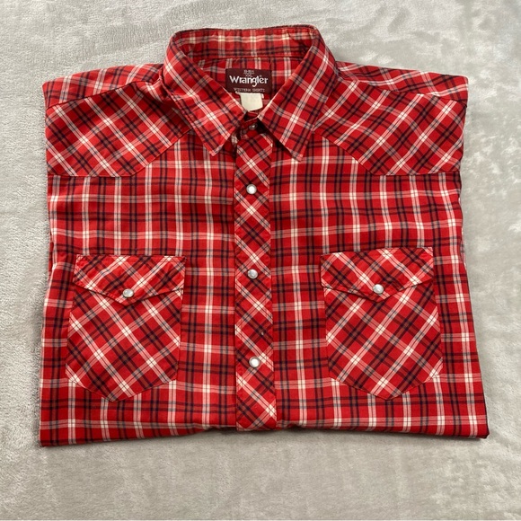 Wrangler Other - Wrangler Western Pearl Snap Shirt Short Sleeve Men's Sz 2XL